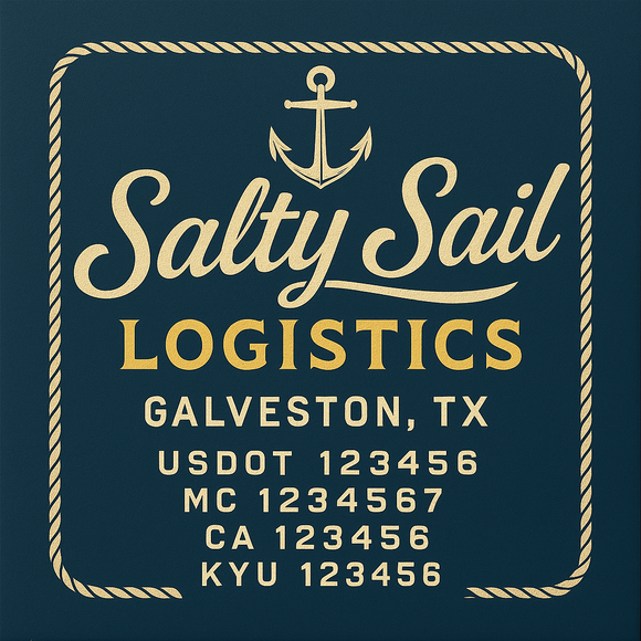 Custom Designed Truck Door Decal With Company or Trucking Name, Location, USDOT, MC, CA, KYU or GVW Sticker Sign For Compliance (2-Pack)