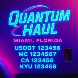 Custom Designed Truck Door Decal With Company or Trucking Name, Location, USDOT, MC, CA, KYU or GVW Sticker Sign For Compliance (2-Pack)