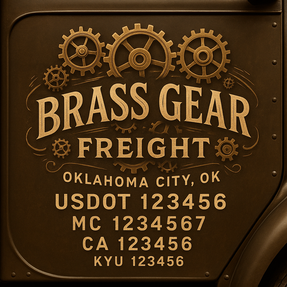 Custom Designed Truck Door Decal With Company or Trucking Name, Location, USDOT, MC, CA, KYU or GVW Sticker Sign For Compliance (2-Pack)