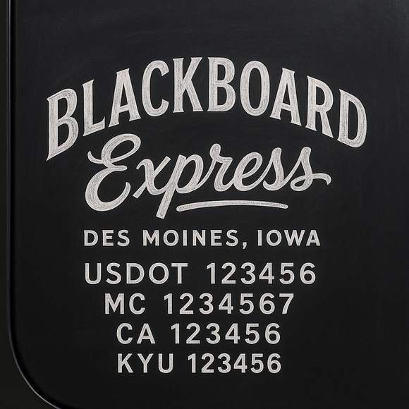 Custom Designed Truck Door Decal With Company or Trucking Name, Location, USDOT, MC, CA, KYU or GVW Sticker Sign For Compliance (2-Pack)