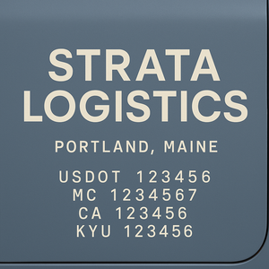 Custom Designed Truck Door Decal With Company or Trucking Name, Location, USDOT, MC, CA, KYU or GVW Sticker Sign For Compliance (2-Pack)