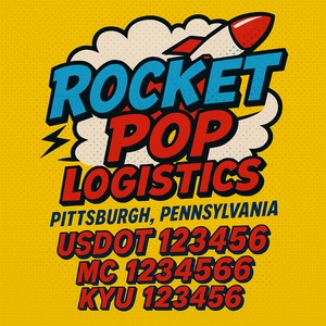 Custom Designed Truck Door Decal With Company or Trucking Name, Location, USDOT, MC, CA, KYU or GVW Sticker Sign For Compliance (2-Pack)