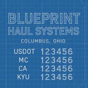 Custom Designed Truck Door Decal With Company or Trucking Name, Location, USDOT, MC, CA, KYU or GVW Sticker Sign For Compliance (2-Pack)