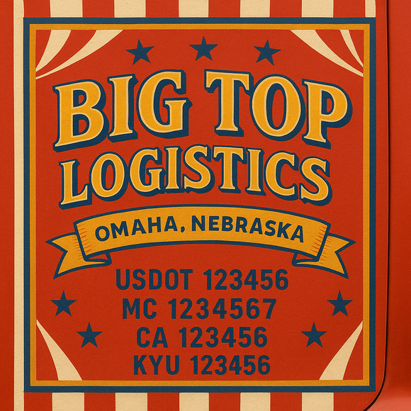 Custom Designed Truck Door Decal With Company or Trucking Name, Location, USDOT, MC, CA, KYU or GVW Sticker Sign For Compliance (2-Pack)