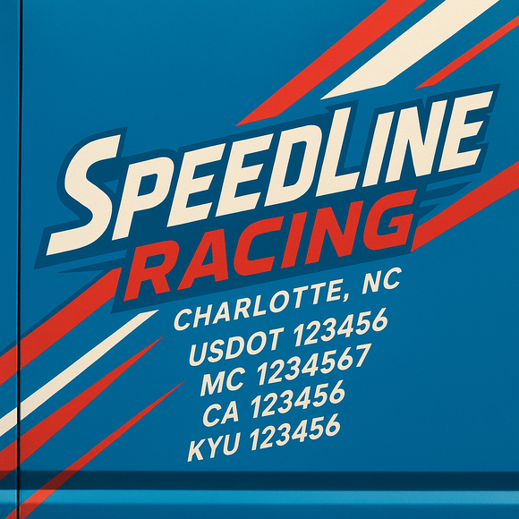Custom Designed Truck Door Decal With Company or Trucking Name, Location, USDOT, MC, CA, KYU or GVW Sticker Sign For Compliance (2-Pack)