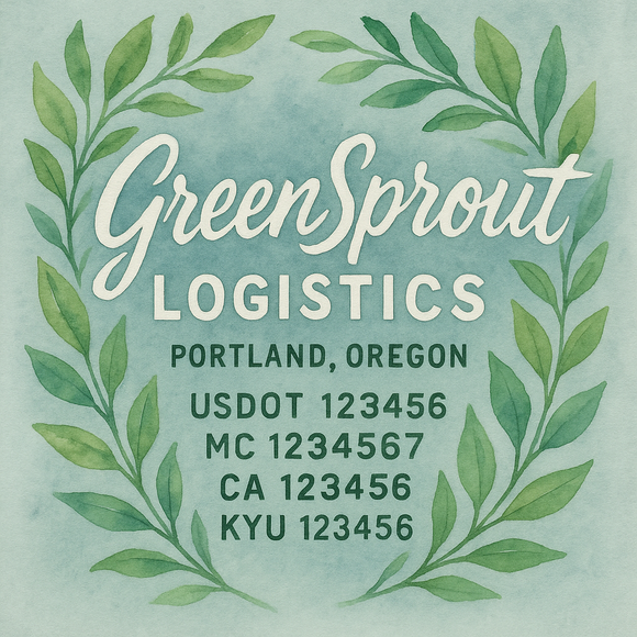 Custom Designed Truck Door Decal With Company or Trucking Name, Location, USDOT, MC, CA, KYU or GVW Sticker Sign For Compliance (2-Pack)