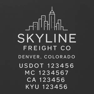 Custom Designed Truck Door Decal With Company or Trucking Name, Location, USDOT, MC, CA, KYU or GVW Sticker Sign For Compliance (2-Pack)