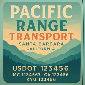 Custom Designed Truck Door Decal With Company or Trucking Name, Location, USDOT, MC, CA, KYU or GVW Sticker Sign For Compliance (2-Pack)