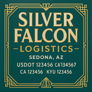 Custom Designed Truck Door Decal With Company or Trucking Name, Location, USDOT, MC, CA, KYU or GVW Sticker Sign For Compliance (2-Pack)