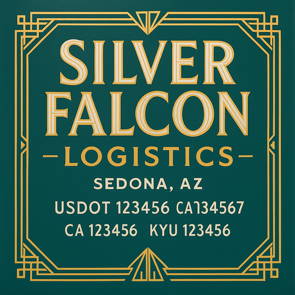 Custom Designed Truck Door Decal With Company or Trucking Name, Location, USDOT, MC, CA, KYU or GVW Sticker Sign For Compliance (2-Pack)