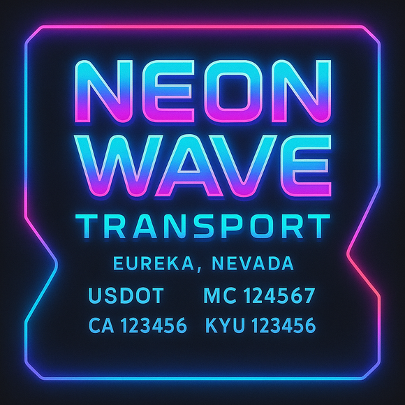 Custom Designed Truck Door Decal With Company or Trucking Name, Location, USDOT, MC, CA, KYU or GVW Sticker Sign For Compliance (2-Pack)
