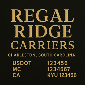 Custom Designed Truck Door Decal With Company or Trucking Name, Location, USDOT, MC, CA, KYU or GVW Sticker Sign For Compliance (2-Pack)