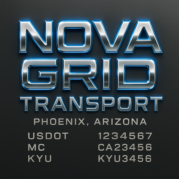 Custom Designed Truck Door Decal With Company or Trucking Name, Location, USDOT, MC, CA, KYU or GVW Sticker Sign For Compliance (2-Pack)