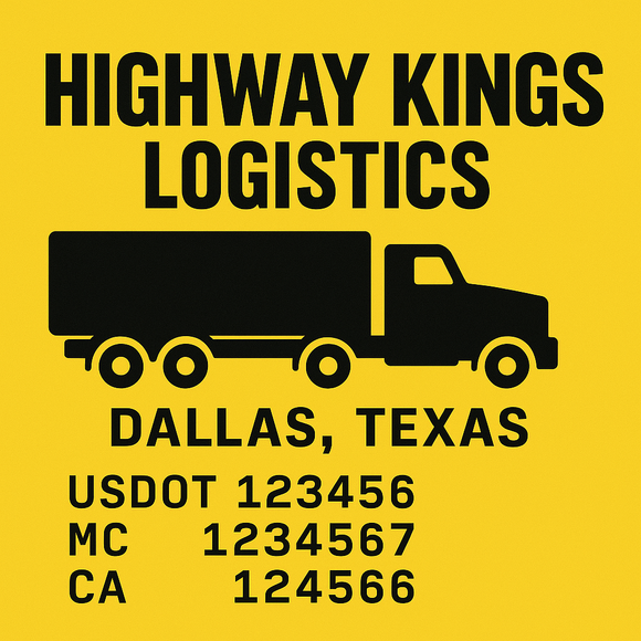 Custom Designed Truck Door Decal With Company or Trucking Name, Location, USDOT, MC, CA, KYU or GVW Sticker Sign For Compliance (2-Pack)