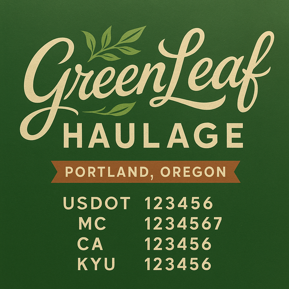 Custom Designed Truck Door Decal With Company or Trucking Name, Location, USDOT, MC, CA, KYU or GVW Sticker Sign For Compliance (2-Pack)