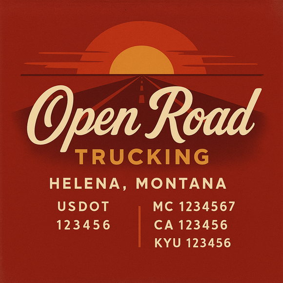 Custom Designed Truck Door Decal With Company or Trucking Name, Location, USDOT, MC, CA, KYU or GVW Sticker Sign For Compliance (2-Pack)