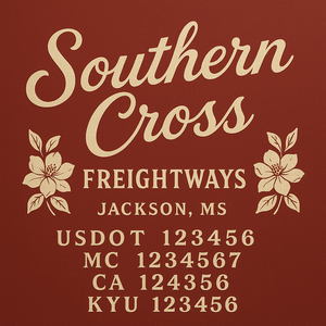 Custom Designed Truck Door Decal With Company or Trucking Name, Location, USDOT, MC, CA, KYU or GVW Sticker Sign For Compliance (2-Pack)