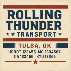 Custom Designed Truck Door Decal With Company or Trucking Name, Location, USDOT, MC, CA, KYU or GVW Sticker Sign For Compliance (2-Pack)