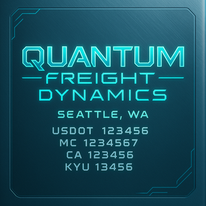 Custom Designed Truck Door Decal With Company or Trucking Name, Location, USDOT, MC, CA, KYU or GVW Sticker Sign For Compliance (2-Pack)