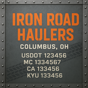 Custom Designed Truck Door Decal With Company or Trucking Name, Location, USDOT, MC, CA, KYU or GVW Sticker Sign For Compliance (2-Pack)