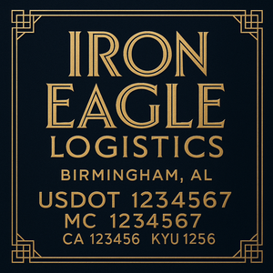 Custom Designed Truck Door Decal With Company or Trucking Name, Location, USDOT, MC, CA, KYU or GVW Sticker Sign For Compliance (2-Pack)