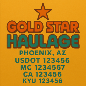 Custom Designed Truck Door Decal With Company or Trucking Name, Location, USDOT, MC, CA, KYU or GVW Sticker Sign For Compliance (2-Pack)