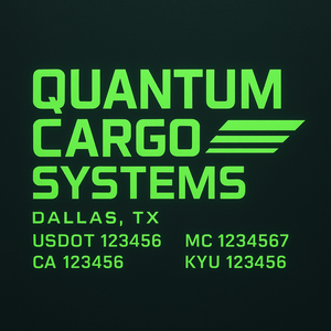 Custom Designed Truck Door Decal With Company or Trucking Name, Location, USDOT, MC, CA, KYU or GVW Sticker Sign For Compliance (2-Pack)