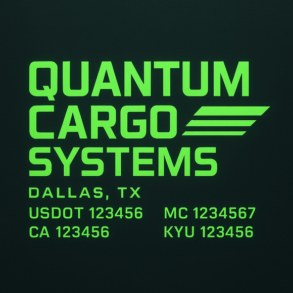 Custom Designed Truck Door Decal With Company or Trucking Name, Location, USDOT, MC, CA, KYU or GVW Sticker Sign For Compliance (2-Pack)