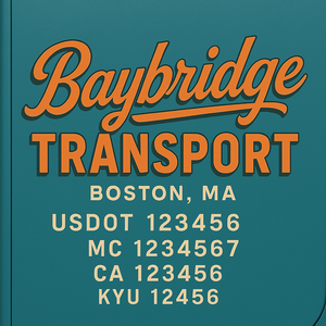 Custom Designed Truck Door Decal With Company or Trucking Name, Location, USDOT, MC, CA, KYU or GVW Sticker Sign For Compliance (2-Pack)