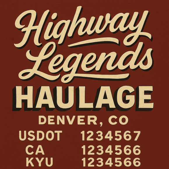 Custom Designed Truck Door Decal With Company or Trucking Name, Location, USDOT, MC, CA, KYU or GVW Sticker Sign For Compliance (2-Pack)