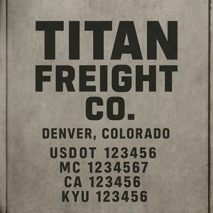Custom Designed Truck Door Decal With Company or Trucking Name, Location, USDOT, MC, CA, KYU or GVW Sticker Sign For Compliance (2-Pack)