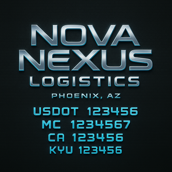 Custom Designed Truck Door Decal With Company or Trucking Name, Location, USDOT, MC, CA, KYU or GVW Sticker Sign For Compliance (2-Pack)