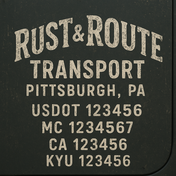 Custom Designed Truck Door Decal With Company or Trucking Name, Location, USDOT, MC, CA, KYU or GVW Sticker Sign For Compliance (2-Pack)