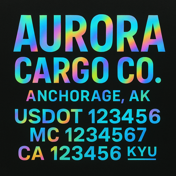 Custom Designed Truck Door Decal With Company or Trucking Name, Location, USDOT, MC, CA, KYU or GVW Sticker Sign For Compliance (2-Pack)