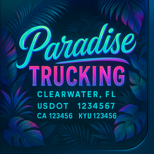 Custom Designed Truck Door Decal With Company or Trucking Name, Location, USDOT, MC, CA, KYU or GVW Sticker Sign For Compliance (2-Pack)
