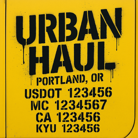 Custom Designed Truck Door Decal With Company or Trucking Name, Location, USDOT, MC, CA, KYU or GVW Sticker Sign For Compliance (2-Pack)