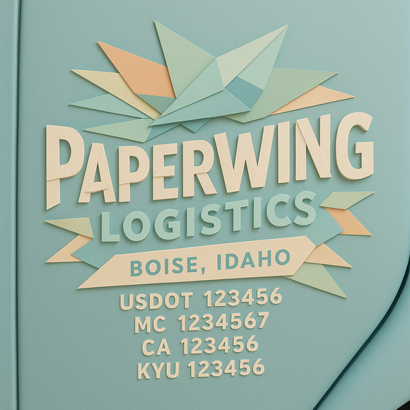 Custom Designed Truck Door Decal With Company or Trucking Name, Location, USDOT, MC, CA, KYU or GVW Sticker Sign For Compliance (2-Pack)