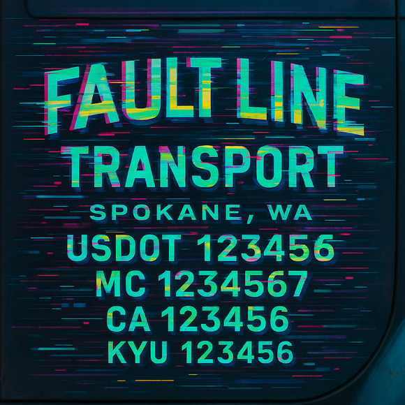 Custom Designed Truck Door Decal With Company or Trucking Name, Location, USDOT, MC, CA, KYU or GVW Sticker Sign For Compliance (2-Pack)