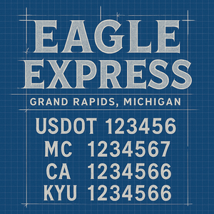 Custom Designed Truck Door Decal With Company or Trucking Name, Location, USDOT, MC, CA, KYU or GVW Sticker Sign For Compliance (2-Pack)