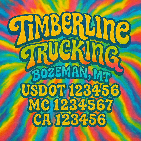 Custom Designed Truck Door Decal With Company or Trucking Name, Location, USDOT, MC, CA, KYU or GVW Sticker Sign For Compliance (2-Pack)