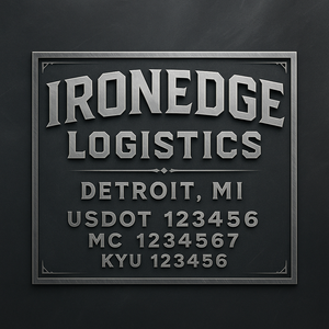 Custom Designed Truck Door Decal With Company or Trucking Name, Location, USDOT, MC, CA, KYU or GVW Sticker Sign For Compliance (2-Pack)