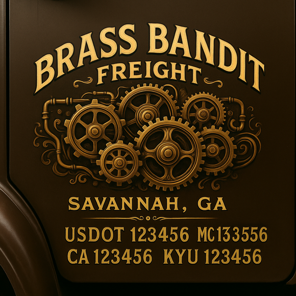 Custom Designed Truck Door Decal With Company or Trucking Name, Location, USDOT, MC, CA, KYU or GVW Sticker Sign For Compliance (2-Pack)