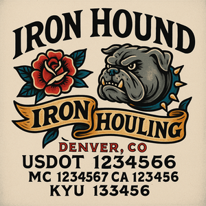 Custom Designed Truck Door Decal With Company or Trucking Name, Location, USDOT, MC, CA, KYU or GVW Sticker Sign For Compliance (2-Pack)