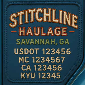 Custom Designed Truck Door Decal With Company or Trucking Name, Location, USDOT, MC, CA, KYU or GVW Sticker Sign For Compliance (2-Pack)