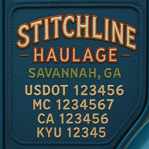 Custom Designed Truck Door Decal With Company or Trucking Name, Location, USDOT, MC, CA, KYU or GVW Sticker Sign For Compliance (2-Pack)