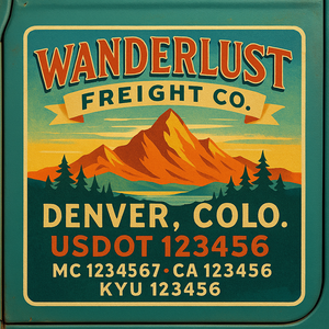 Custom Designed Truck Door Decal With Company or Trucking Name, Location, USDOT, MC, CA, KYU or GVW Sticker Sign For Compliance (2-Pack)