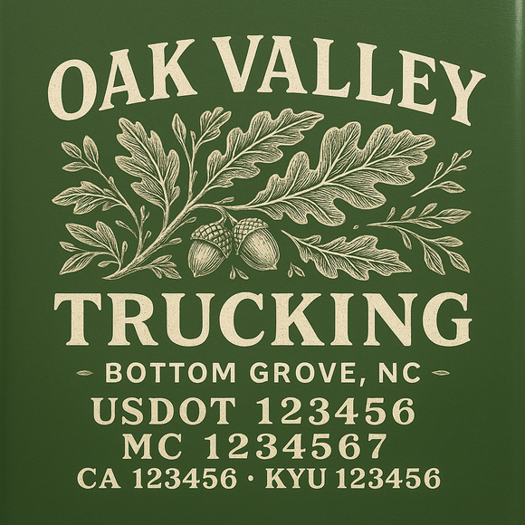 Custom Designed Truck Door Decal With Company or Trucking Name, Location, USDOT, MC, CA, KYU or GVW Sticker Sign For Compliance (2-Pack)