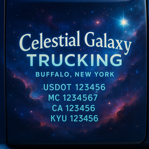 Custom Designed Truck Door Decal With Company or Trucking Name, Location, USDOT, MC, CA, KYU or GVW Sticker Sign For Compliance (2-Pack)