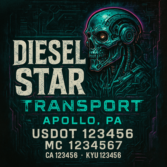 Custom Designed Truck Door Decal With Company or Trucking Name, Location, USDOT, MC, CA, KYU or GVW Sticker Sign For Compliance (2-Pack)