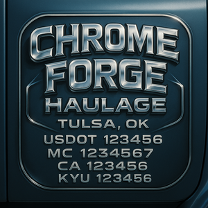 Custom Designed Truck Door Decal With Company or Trucking Name, Location, USDOT, MC, CA, KYU or GVW Sticker Sign For Compliance (2-Pack)